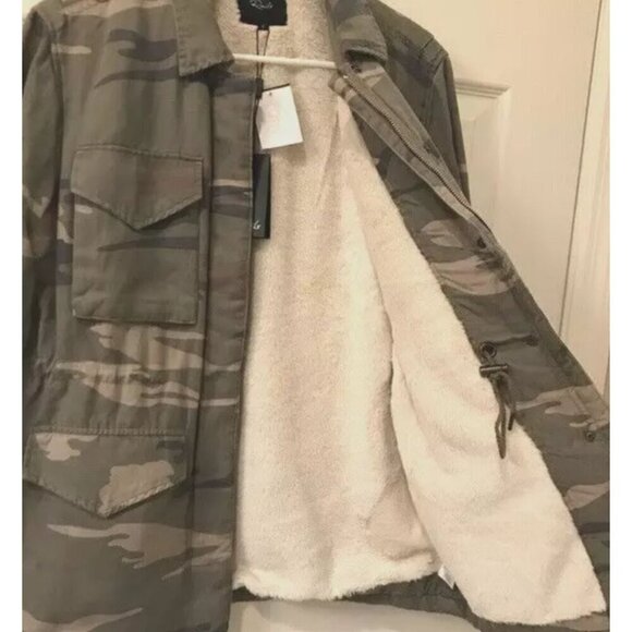 Rails Utility Jacket Women’s Medium Camo Tencel Linen Lined Drawstring Pocket - Picture 4 of 8